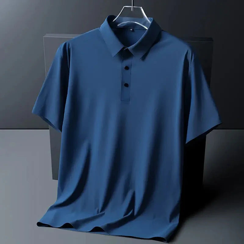 Men’s Silk Polo Shirt Slim Fit – Azura
