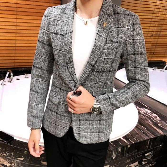 Men's Checked Blazer – Azura