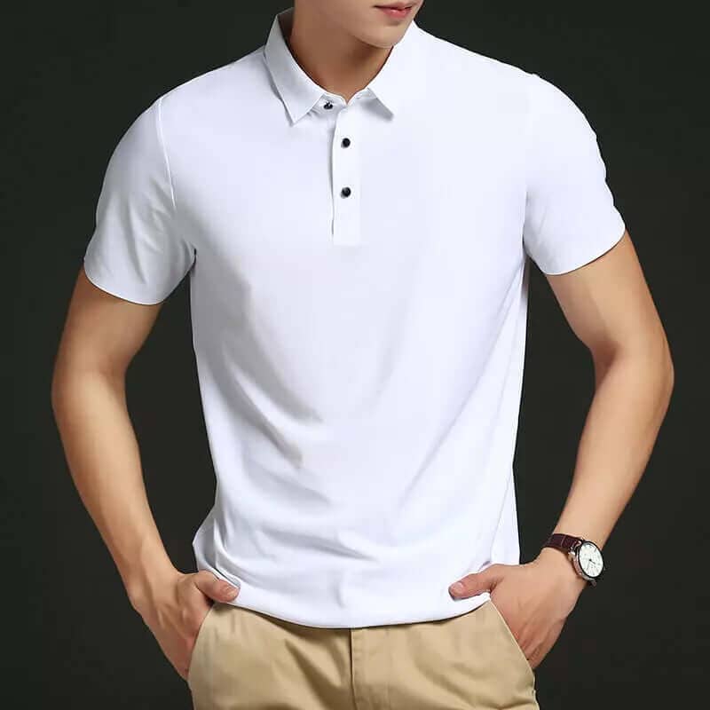 Men’s Silk Polo Shirt Slim Fit – Azura