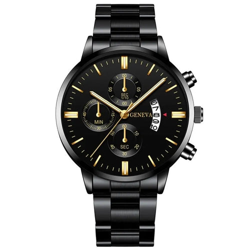 Men's Geneva Black Wristwatch – Azura