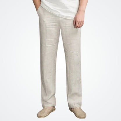 Men’s Linen Elegance Trousers – Azura