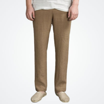 Men’s Linen Elegance Trousers – Azura