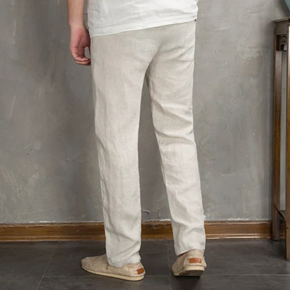 Men’s Linen Elegance Trousers – Azura
