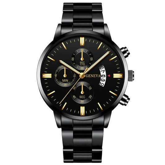 Men's Geneva Black Wristwatch – Azura