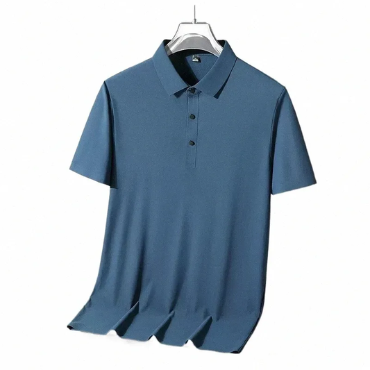 Men’s Silk Polo Shirt Slim Fit – Azura
